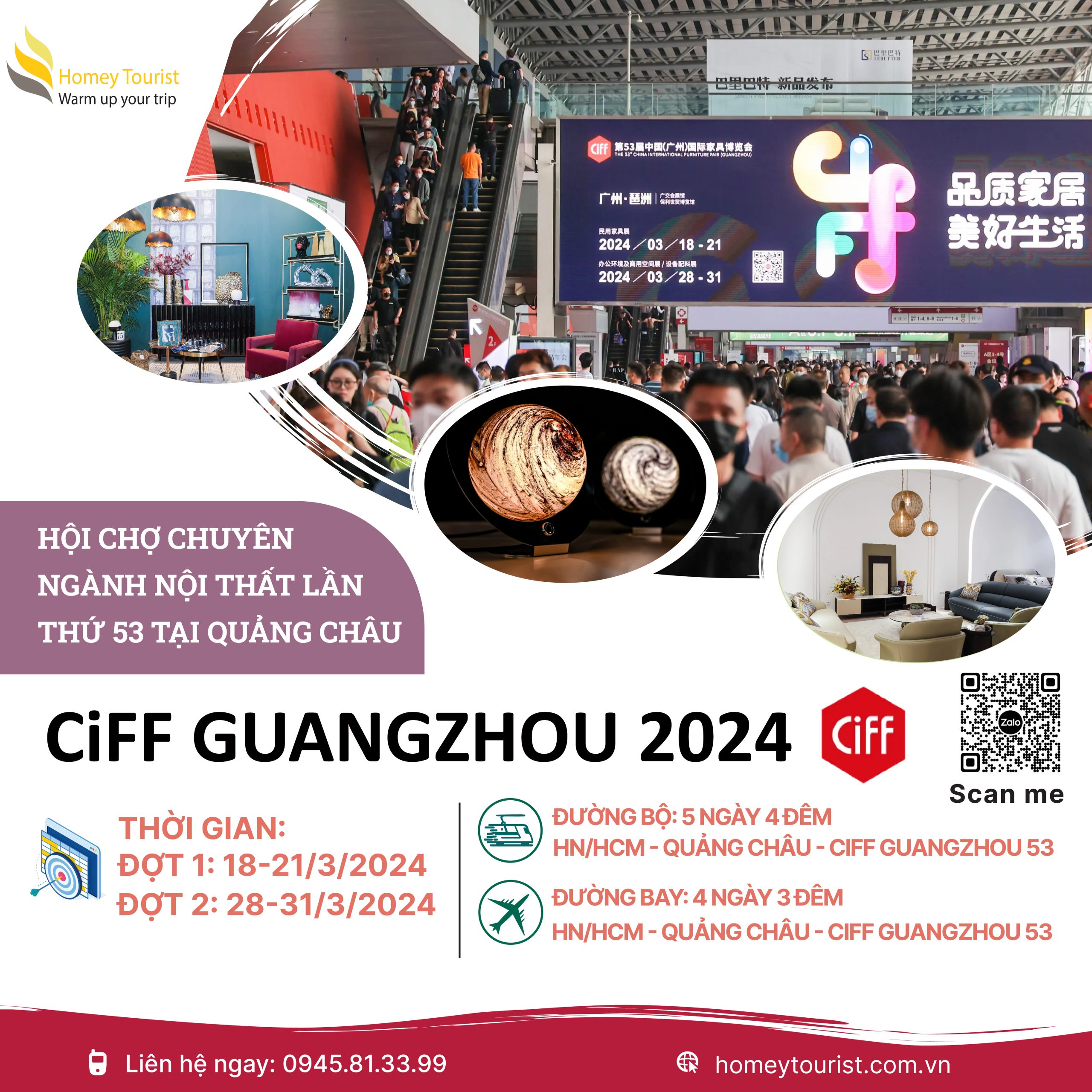 CIFF 2024 HỘI CHỢ NỘI THẤT LẦN THỨ 53 TẠI QUẢNG CHÂU (ĐƯỜNG BAY) 4N3Đ