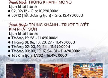 ❄️TRÙNG KHÁNH – TRƯỢT TUYẾT KIM PHẬT SƠN 5N4Đ❄️