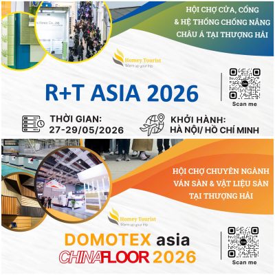 (2 in 1) HỘI CHỢ CỬA, CỔNG & HỆ THỐNG CHỐNG NẮNG R+T ASIA VÀ HỘI CHỢ VÁN SÀN GỖ DOMOTEX ASIA/CHINAFLOOR 2026 TẠI THƯỢNG HẢI